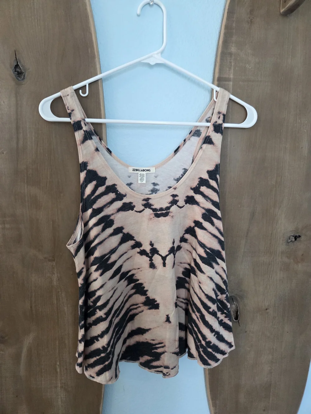 Billabong Women's Peach and Black Tie-Dye Tank - Picture 1 of 2